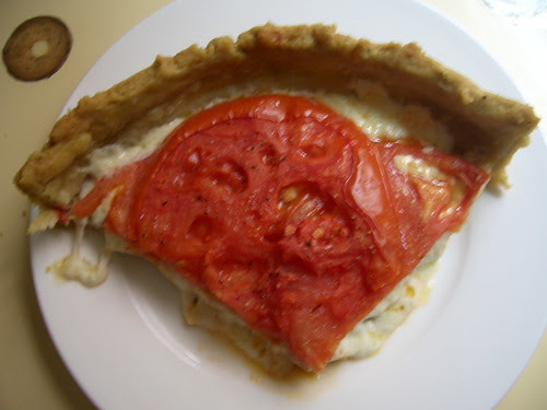 Tomato Mozzarella Tart with Basil Crust