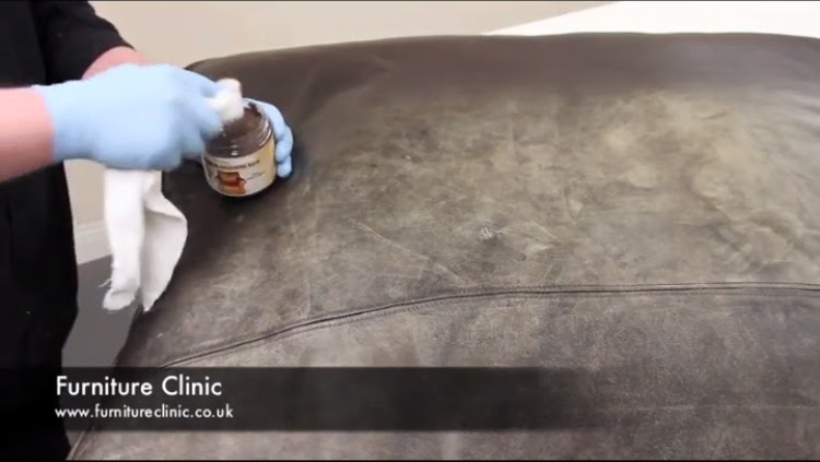 shoe polish on leather sofa