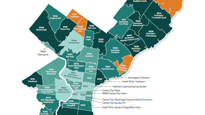 32 Zip Code Map Philadelphia Maps Database Source - Map