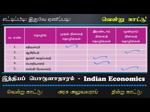 Tnpsc | Indian Economics | 3 வகைத் தொழில்கள் | வென்றுகாட்டு | Vendrukaattu