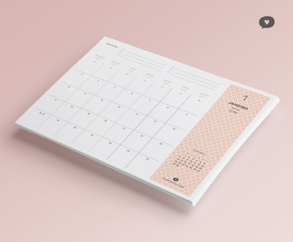 Planner Mensal 2016 - Janeiro | Blog Não Me Mande Flores