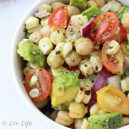 Grilled Corn Salad with Avocado, Tomato and Lime