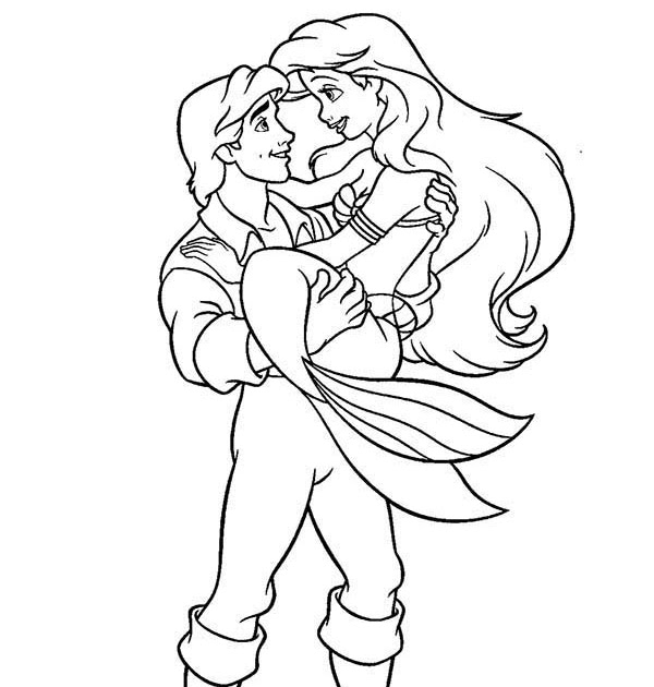 Coloring Pages Ariel And Eric - Coloring Pages