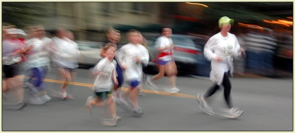 Runners in Downtown Savannah