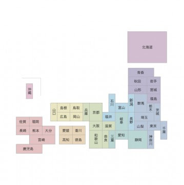 Hd限定日本地図 デフォルメ 花の画像
