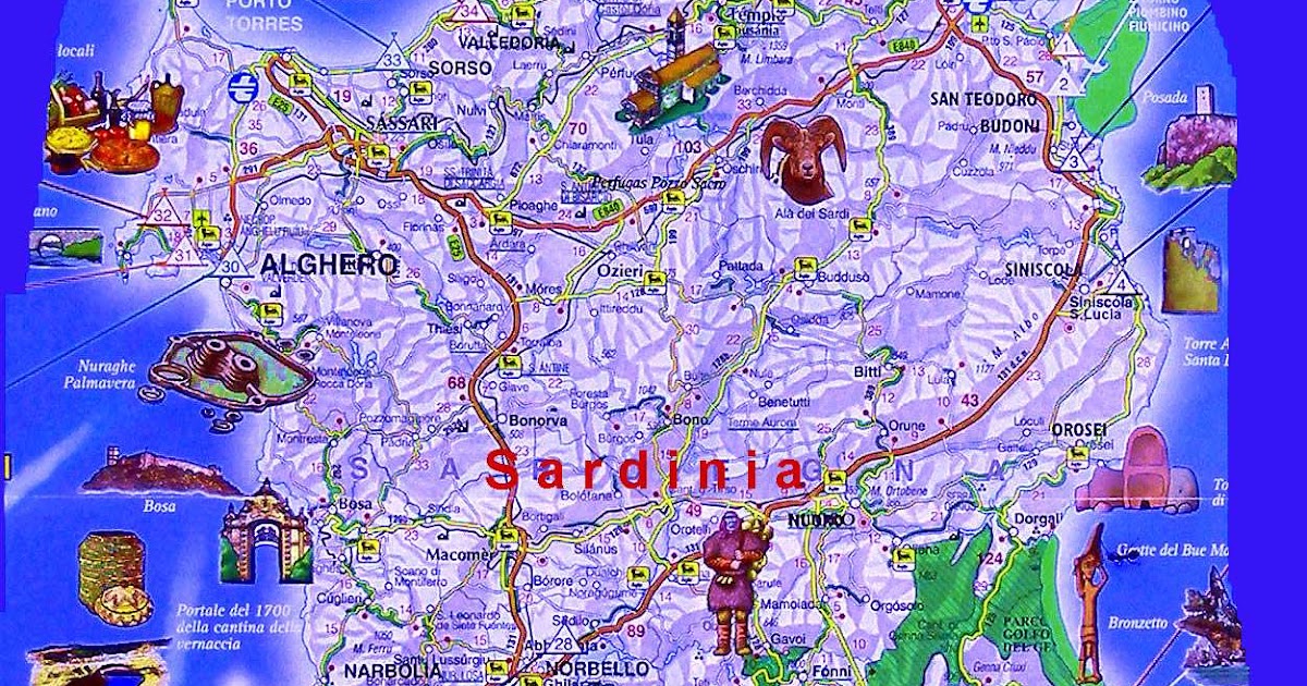 Sardinien Karte Sehenswürdigkeiten - Sardinien Sehenswürdigkeiten - Die