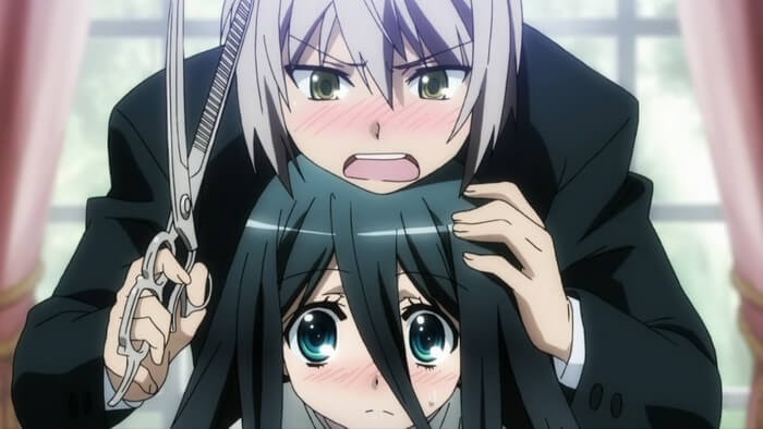 Anime Potong Rambut - Mata Anime Rambut Hitam Hime Memotong Rambut