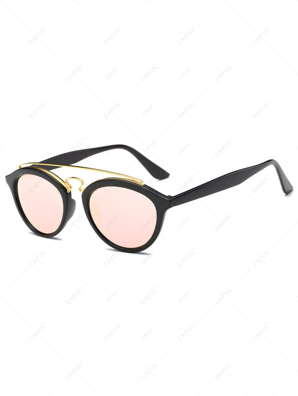 Metallic Crossbar Mirrored Trendsetter Sunglasses