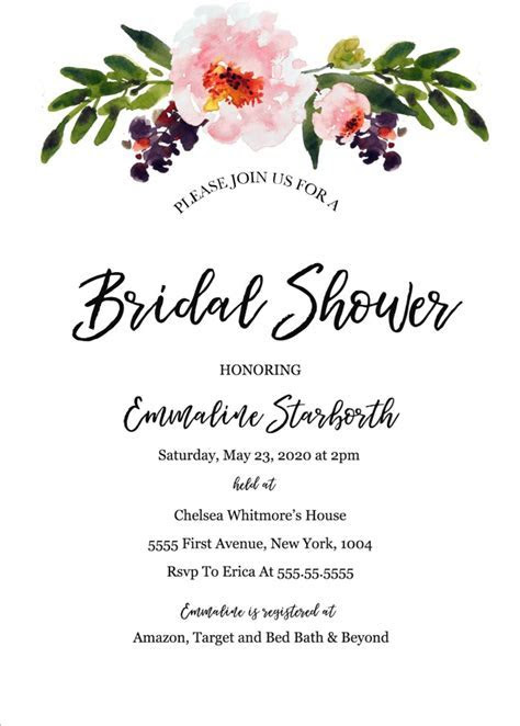 Print Free Wedding Shower Invitation Template Print Free Wedding Shower Invitation Template