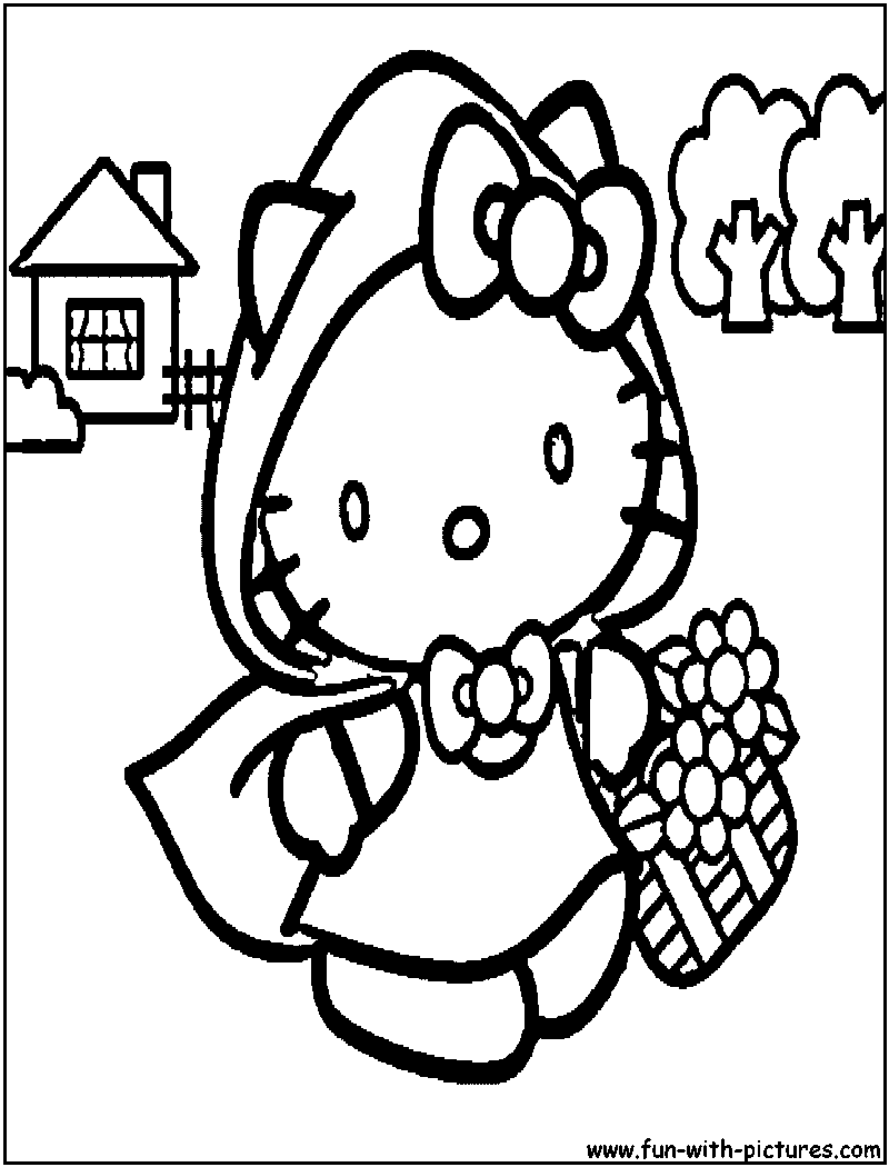 Hello Kitty Coloring Pages Spring