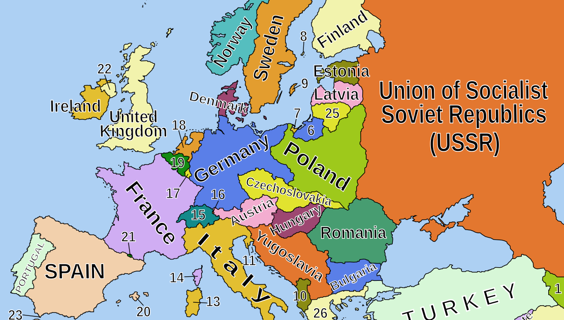 Mapa Europy 1938 | Mapa Polski