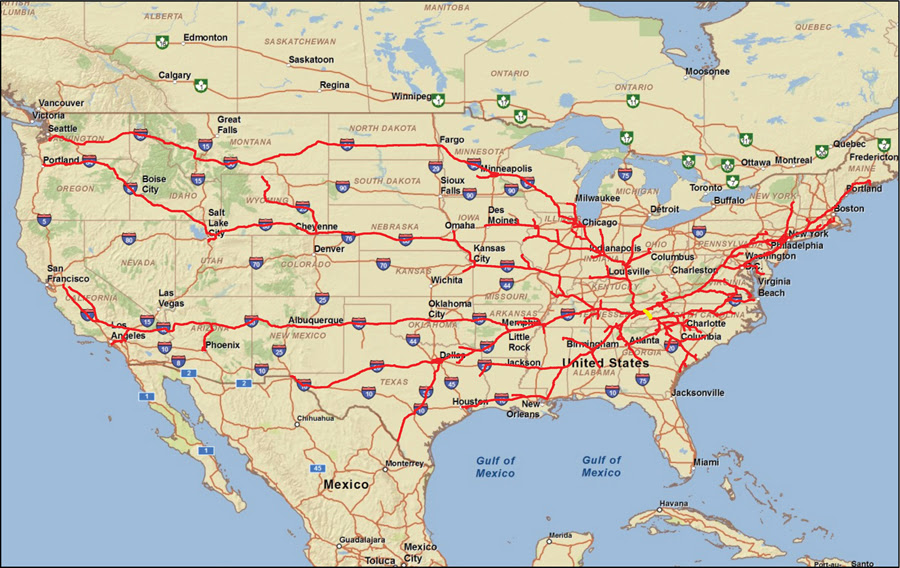 Map Of Us 40 Highway Topographic Map Of Usa With States