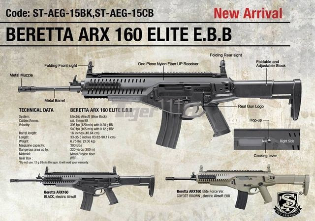 Pre Order for S&T Beretta ARX-160 Elite Assault Rifle EBB