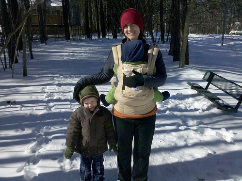 on a walk in the snow