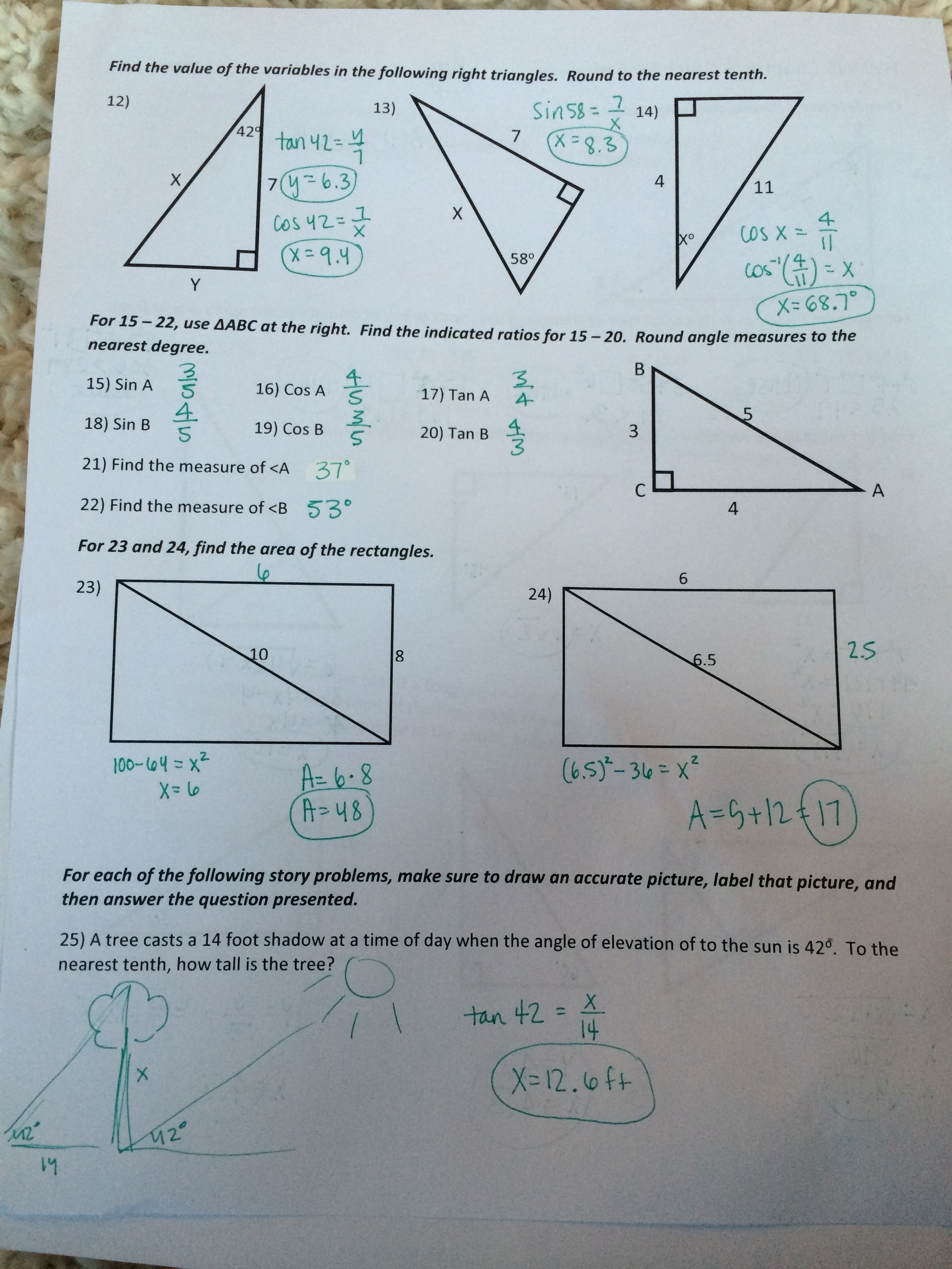 geometry unit 7 lesson 4 homework