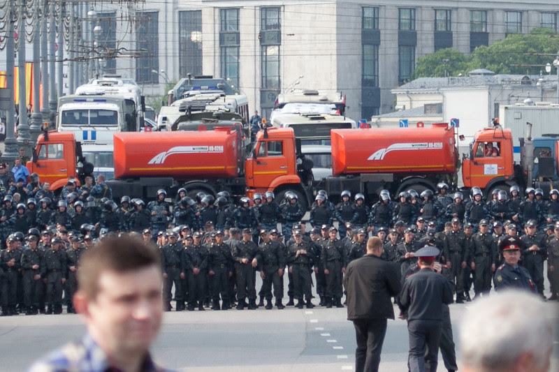 Оцепление полиции на Болотной площади и Большом каменном мосту, Марш миллионов 6 мая 2012