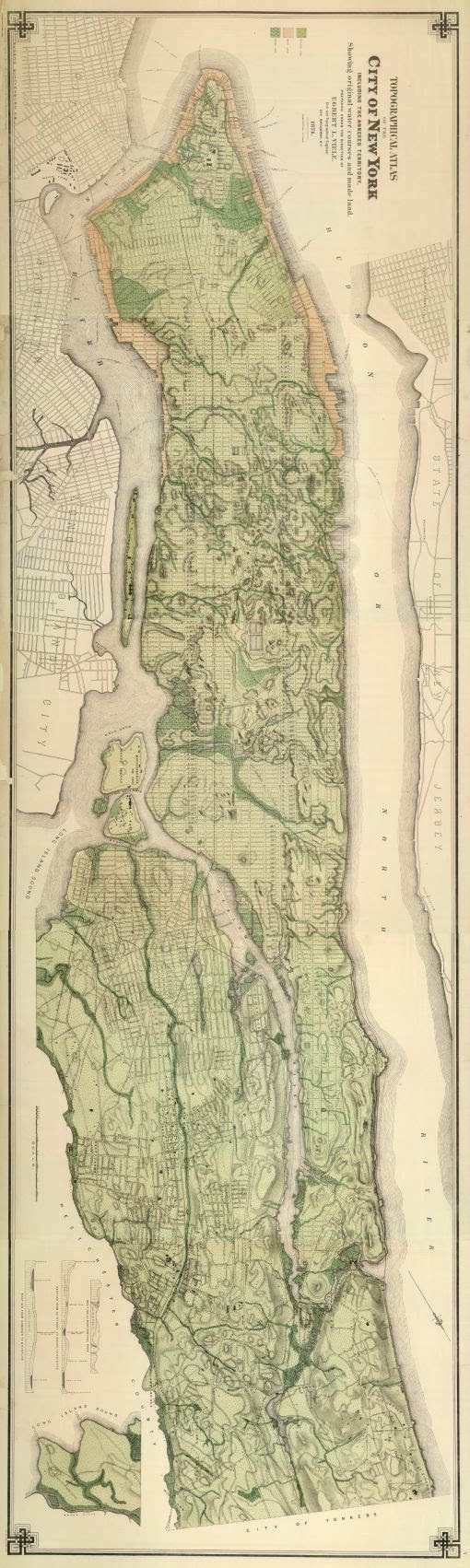 19th century topographic map of NYC