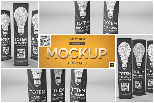 Download Elliptical Totem Display Mockup PSD Mockup