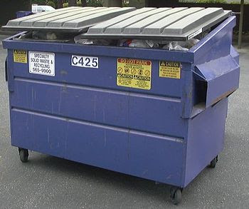 A typical dumpster in Sunnyvale, California.
