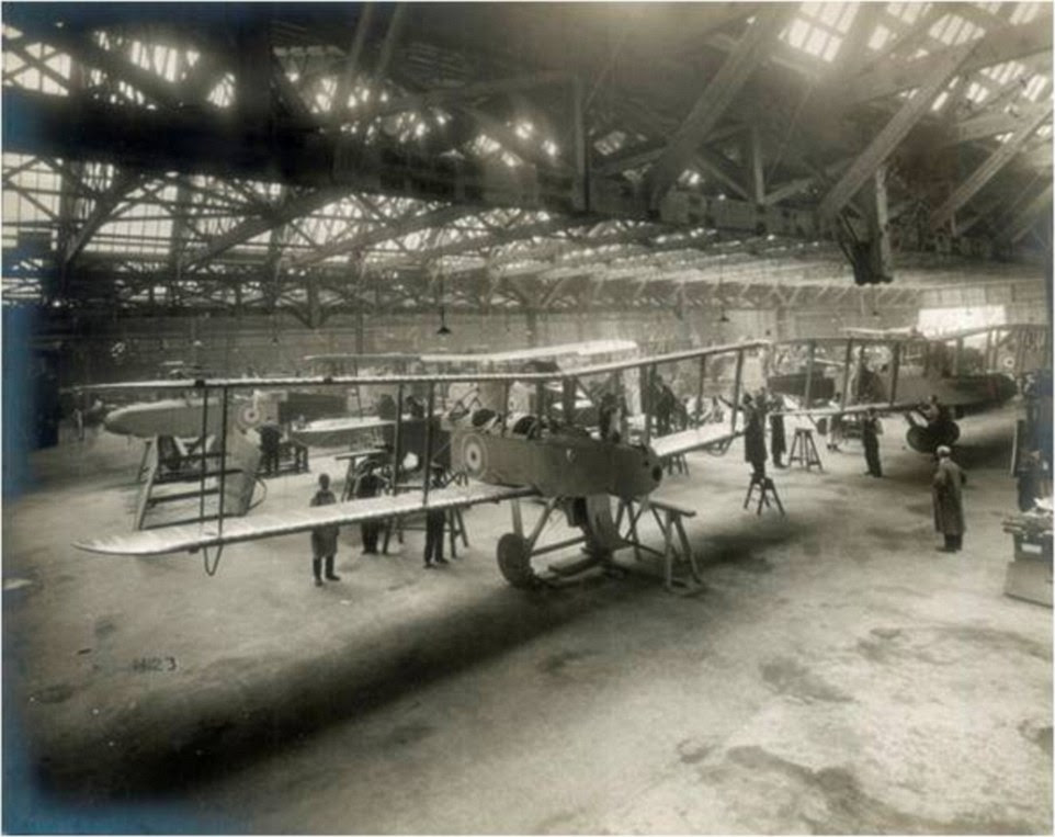 During the First World War, the factory saw the production of biplanes (pictured), and triplanes, which had three vertically stacked wings. Triplanes, which became  popular during this time, were used by both sides of the war