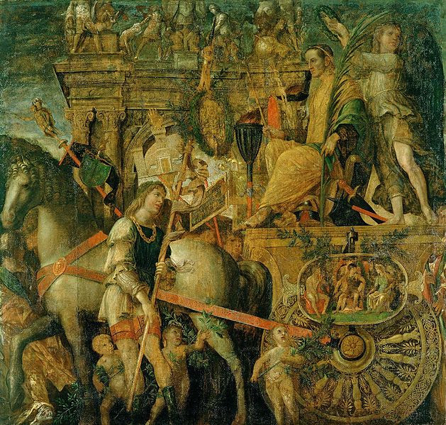 Archivo:The Triumphs of Caesar, IX - Julius Caesar on his triumphal chariot; Andrea Mantegna (1484-92).JPG