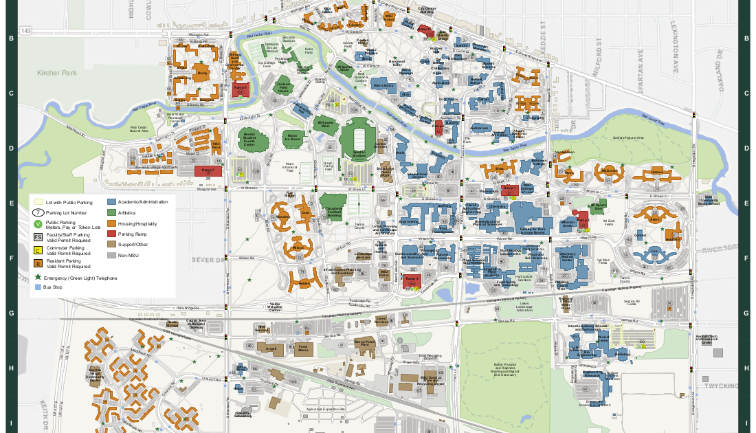 Michigan State University Campus Map Map Of World