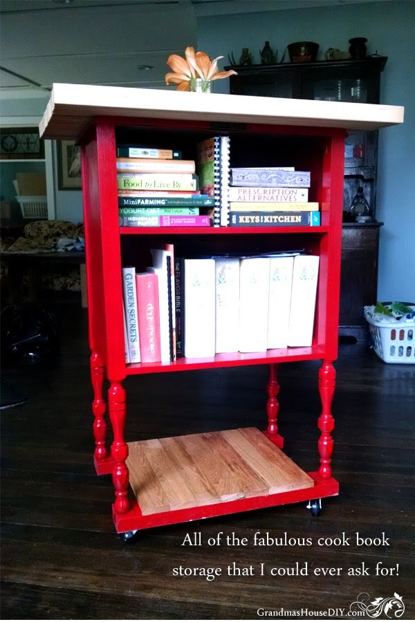 DIY red Kitchen Island made from an old radio stand @GrandmasHousDIY DIY red Kitchen Island made from an old radio stand @GrandmasHousDIY