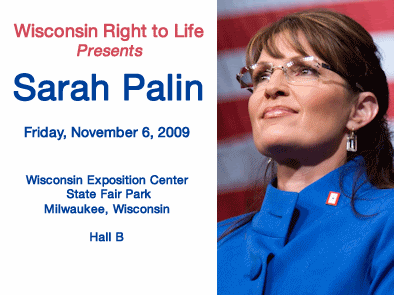 Sarah Palin spoke this evening at the Wisconsin Right to Life event at the Wisconsin Exposition Center State Fair Park in Milwaukee, Wisconsin.
