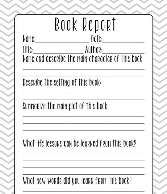 book report 2nd grade printable