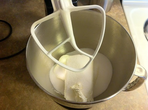 Stand Mixer Fitted with the Paddle Attachment
