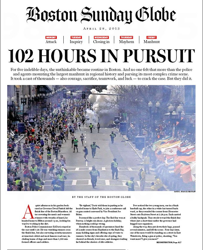 Off On A Tangent Boston Globe Cover Story 102 Hours in Pursuit