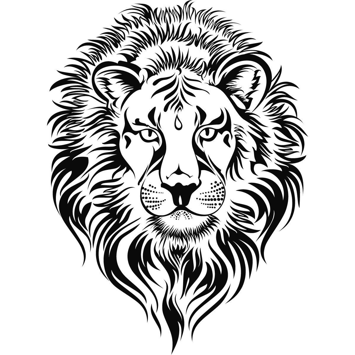 Simple Lion Head Drawing