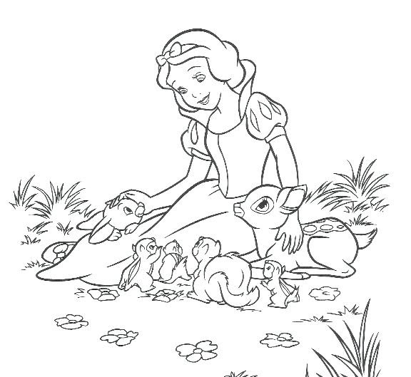 Printable Coloring Pages Snow White Coloring And Drawing