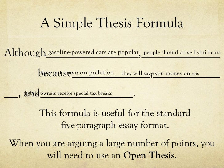 thesis formula for apush
