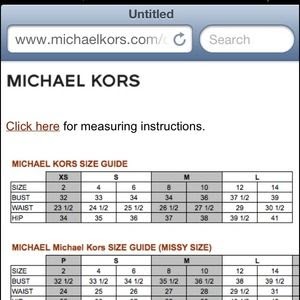 Michael Kors Mens Coat Size Chart
