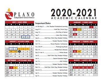 Plano Isd Calendar 2021 | Printable March