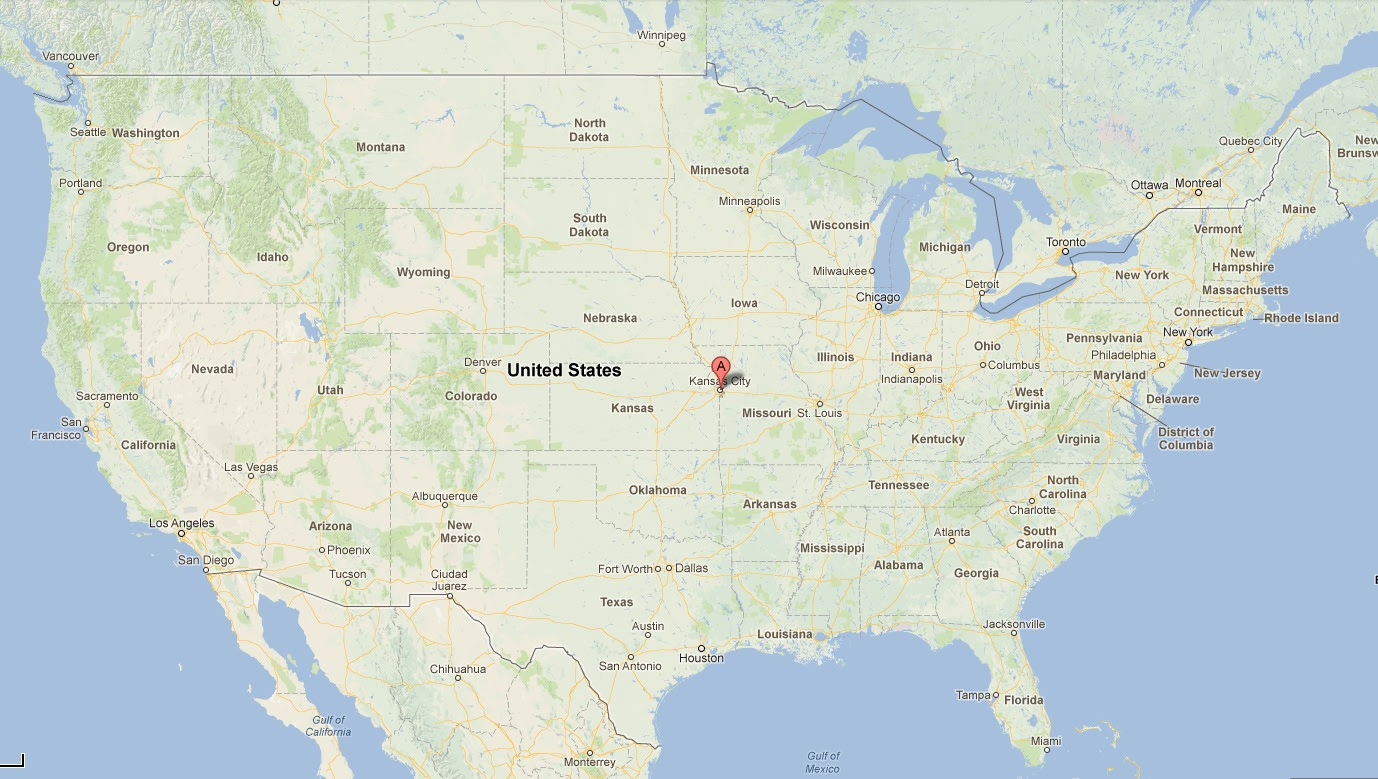 Kansas City Missouri Map Usa 