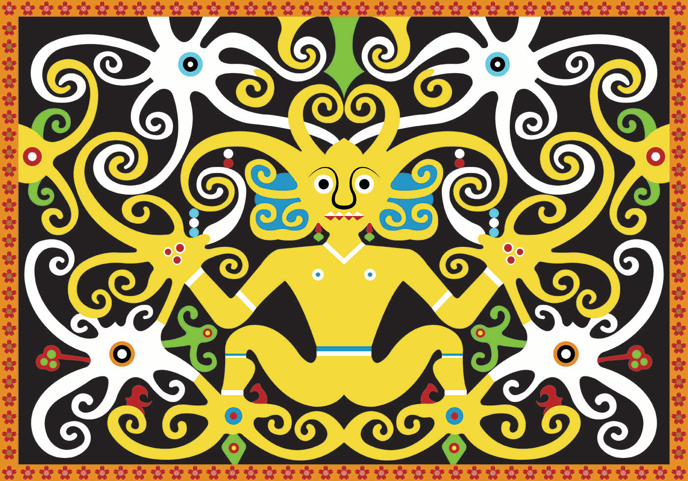 Motif Dayak Kalimantan Vector