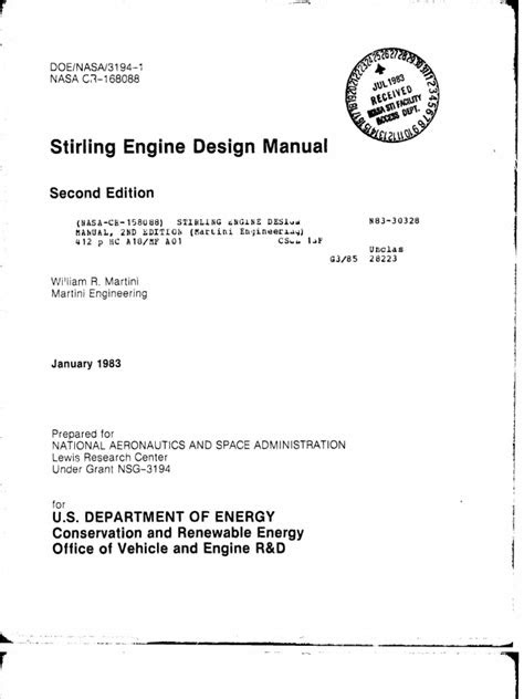 Stirling Engine Design Manual | Internal Combustion Engine
