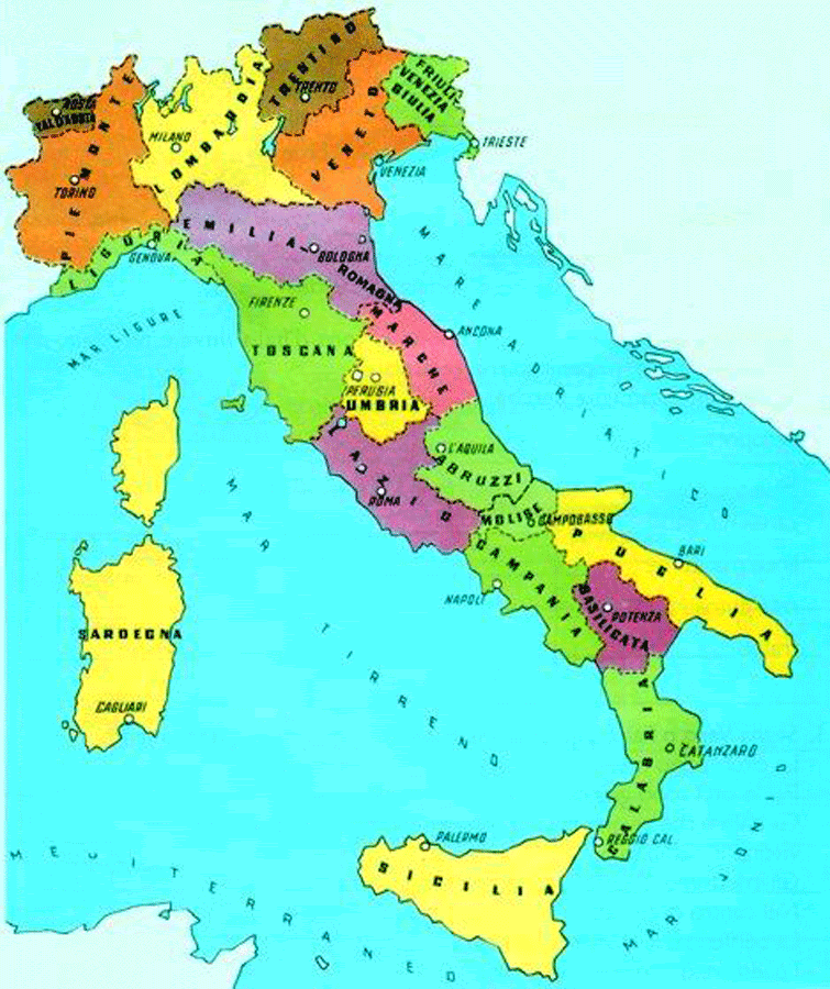 Cartina Politica Dell Italia Con I Capoluoghi Cartina
