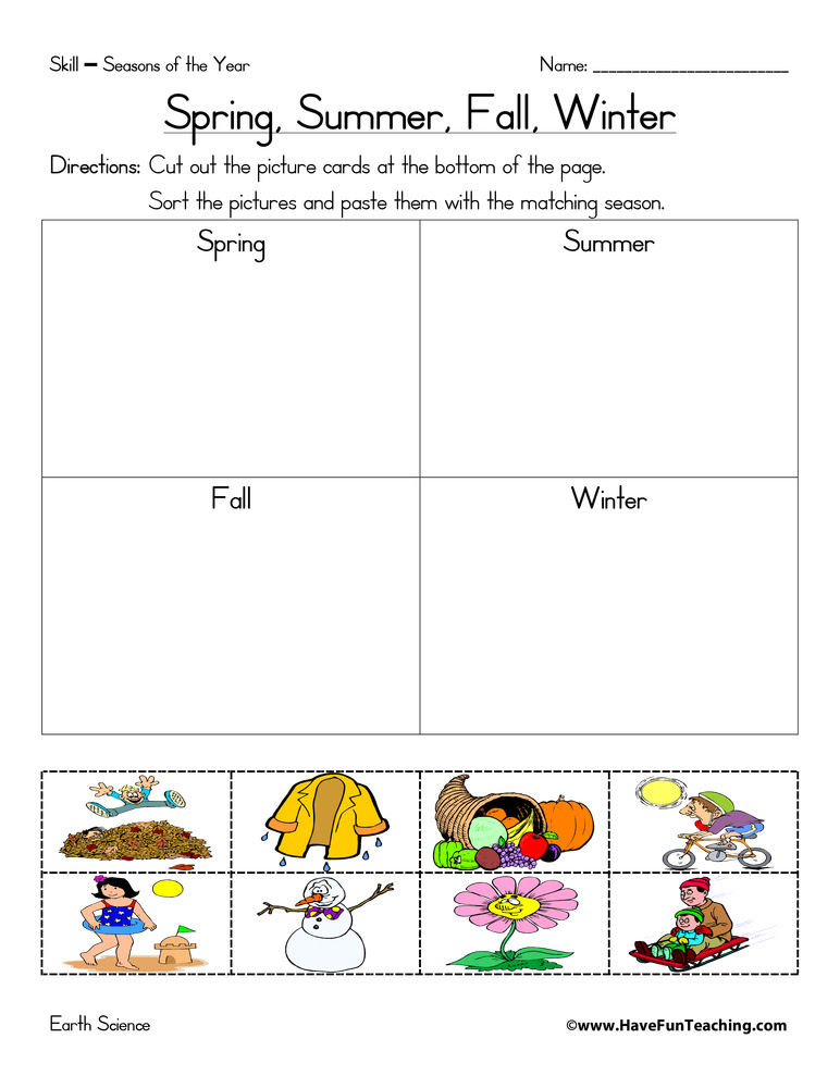 NEW 276 FIRST GRADE WORKSHEET ON SEASONS | firstgrade worksheet