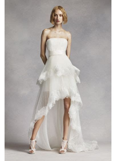 White by Vera Wang High Low Tiered Wedding Dress David's White by Vera Wang High Low Tiered Wedding Dress David's