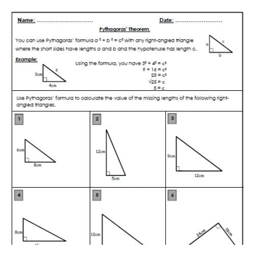 Special Right Triangles Worksheet Answers Find The Missing Side Lengths