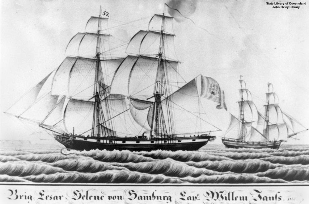 File:Cesar & Helene. Wooden Two mast ships 1856 J. C. Godeffroy, Reiherstieg.jpg