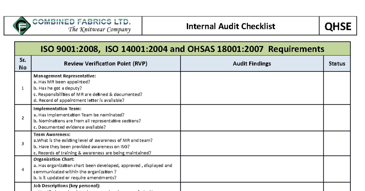 Internal Audit Program For Insurance Company