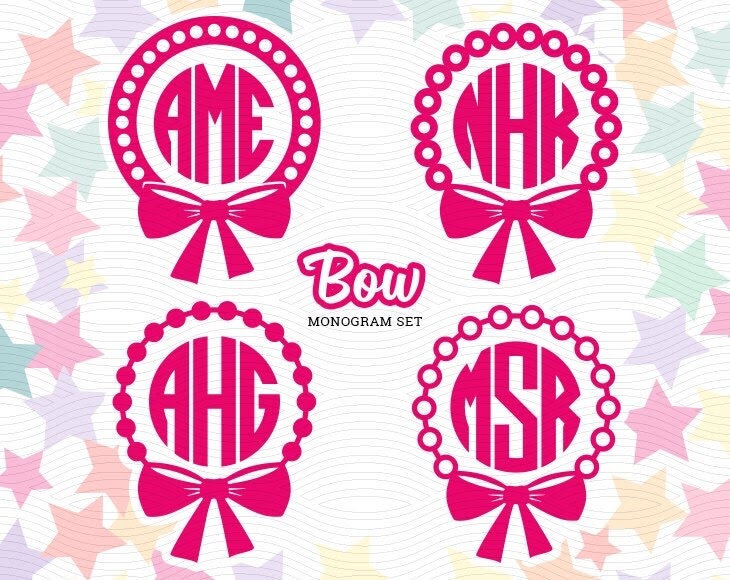 Circle Bow Monogram Svg - 363+ Crafter Files - Free SVG Cut File for