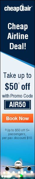 Cheap Airline Deals! Take up to $50 ◊ off with Promo Code AIR50. Book Now!