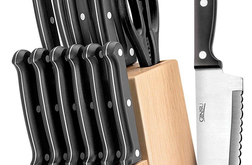 ginsu knife set with block
