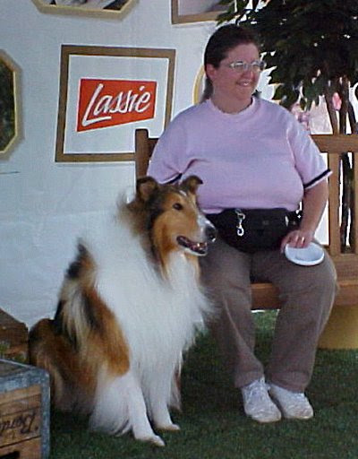 I pose with Lassie