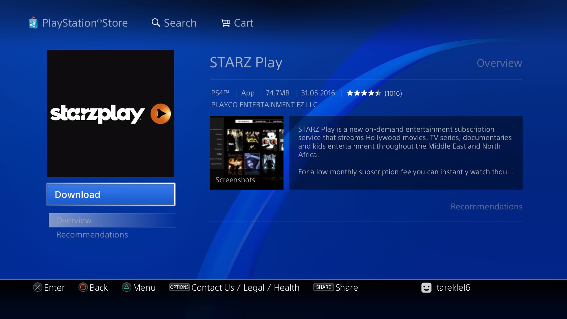 how to download starz on ps4 2022